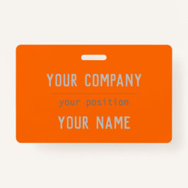 ネオンオレンジ – はっきりしたレタリング- QRコード バッジ