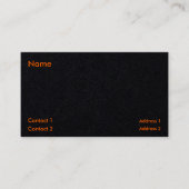 ネオンオレンジ&ブラックビジネスカード 名刺 (正面)