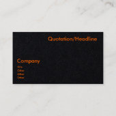 ネオンオレンジ&ブラックビジネスカード 名刺 (裏面)