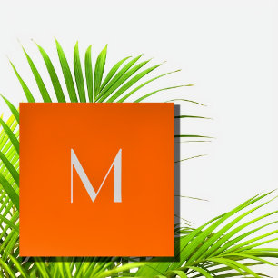 ネオンオレンジ – モノグラムの追加 スクエア名刺