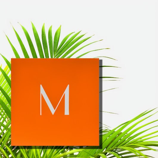 ネオンオレンジ – モノグラムの追加 スクエア名刺