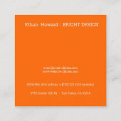 ネオンオレンジ – モノグラムの追加 スクエア名刺 (裏面)