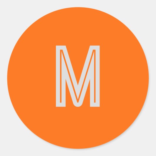 ネオンオレンジ – モノグラムの追加 ラウンドシール (正面)