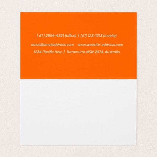 ネオンオレンジ – ロゴの名刺を追加 名刺 (内部フラット)