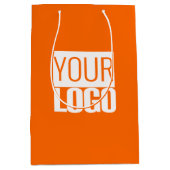 ネオンオレンジ – ロゴの追はっきりした加 ミディアムペーパーバッグ (正面)
