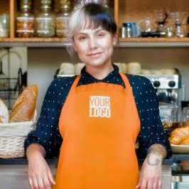 ネオンオレンジ – ロゴの追加 エプロン