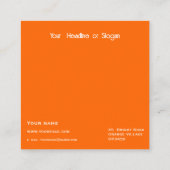 ネオンオレンジ – ロゴの追加 スクエア名刺 (裏面)