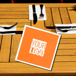 ネオンオレンジ – ロゴの追加 スタンダードカクテルナプキン