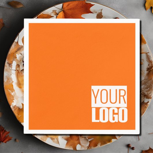 ネオンオレンジ – ロゴの追加 スタンダードカクテルナプキン
