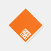 ネオンオレンジ – ロゴの追加 スタンダードカクテルナプキン (角)