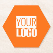 ネオンオレンジ – ロゴの追加 ペーパーコースター (正面)