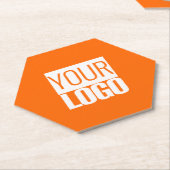 ネオンオレンジ – ロゴの追加 ペーパーコースター (アングル)