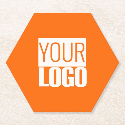 ネオンオレンジ – ロゴの追加 ペーパーコースター (正面)