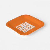 ネオンオレンジ – ロゴの追加 ペーパープレート (傾斜あり)