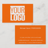 ネオンオレンジ-ロゴを追はっきりした加 名刺 (正面/裏面)