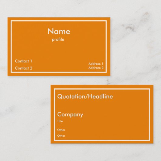 ネオンオレンジ 名刺 (正面/裏面)