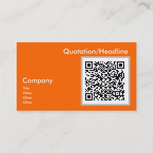 ネオンオレンジ – QRコード 名刺 (裏面)