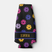 ネオンオンブラックピックボールカスタム文字 ボトルクーラー (正面)