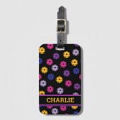 ネオンオンブラックピックボールカスタム文字  ラゲッジタグ (正面縦)