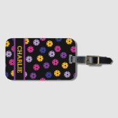 ネオンオンブラックピックボールカスタム文字  ラゲッジタグ (正面横)