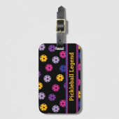 ネオンオンブラックピックボールカスタム文字 ラゲッジタグ (正面縦)