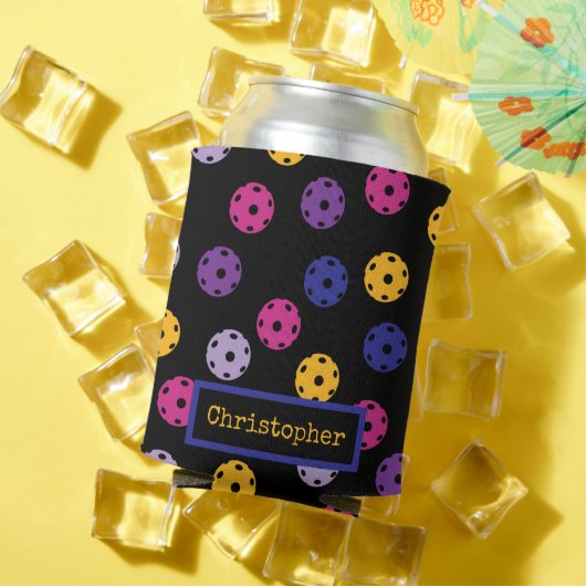 ネオンオンブラックピックボールカスタム文字 缶クーラー (インサイチュ 夏)