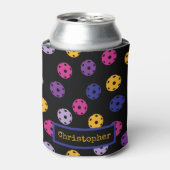 ネオンオンブラックピックボールカスタム文字 缶クーラー (缶正面)