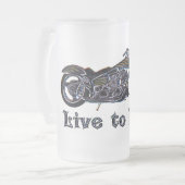 ネオンオートバイのビールのジョッキに乗るために住んで下さい フロストグラスビールジョッキ (正面左)