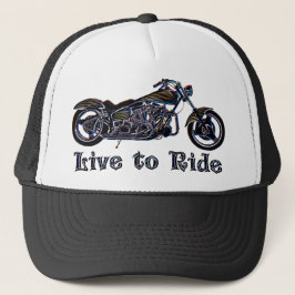 ネオンオートバイの帽子に乗るために住んで下さい キャップ