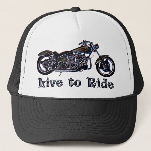 ネオンオートバイの帽子に乗るために住んで下さい キャップ (正面)