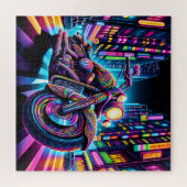 ネオンオートバイインザシティ ジグソーパズル (横)