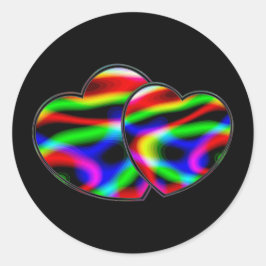 ネオンオーロラハート ラウンドシール