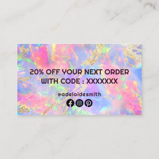 ネオンオ感謝していプラyou名刺 名刺 (裏面)