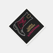 ネオンカウボーイ/女性のカーボーイブートパーティー スタンダードカクテルナプキン (角)