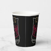 ネオンカウボーイ/女性のカーボーイブートパーティー 紙コップ (右)