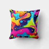 ネオンカオス液体カラー爆発 クッション (裏面)