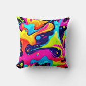 ネオンカオス液体カラー爆発 クッション (正面)