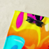 ネオンカオス液体カラー爆発 ビーチタオル (インサイチュ)