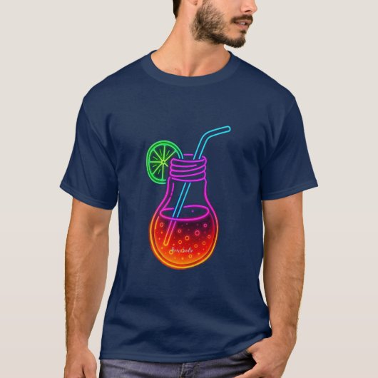 ネオンカクテル ドリンク グローTシャツ Tシャツ (正面)