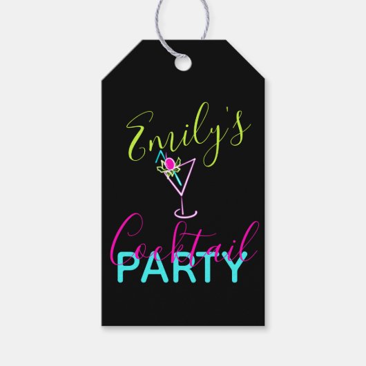 ネオンカクテル モダンアートパーティ ギフトタグ (正面)
