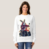 ネオンカシュウサギ付きオートバイライド スウェットシャツ (正面フル)