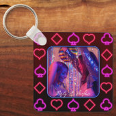 ネオンカジノカードがフォトフレームに適合 キーホルダー (正面)