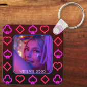 ネオンカジノカードがフォトフレームに適合 キーホルダー (裏面)