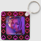 ネオンカジノカードがフォトフレームに適合 キーホルダー (裏面)