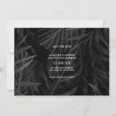 ネオンカジュアルグリーンパームの葉は日付写真を保存 セーブザデート (裏面)