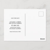 ネオンカジュアルピンクのヤシの葉は日付写真を保存 ポストカード (裏面)