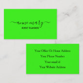 ネオンカスタムグリーンカラフルブ結婚ライトイベント 名刺 (正面/裏面)