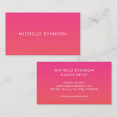 ネオンカッコいいピンクオレンジ色グラデーション 名刺 (正面/裏面)