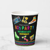ネオンカッコいい80の誕生日パーティー 紙コップ (正面)
