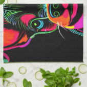 ネオンカニヌパピーアート キッチンタオル (折り畳み)